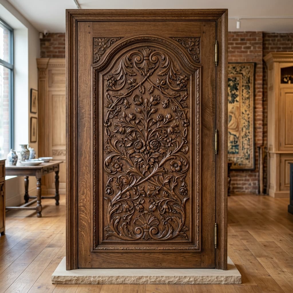 Custom Solid Oak Carved B2B Door Panel